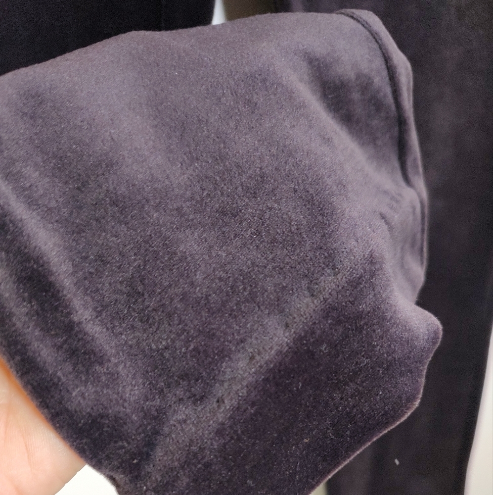 Express Tricot Women's Plum Velvet Stretch Pants - Picture 3 of 5